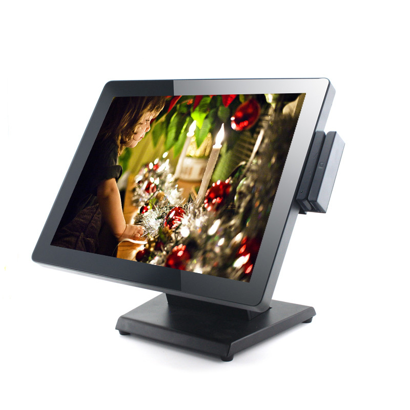 15" Intel Core I3 All In One Touch Screen POS Terminal Linux Windows 10 with Aluminum Stand